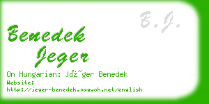 benedek jeger business card